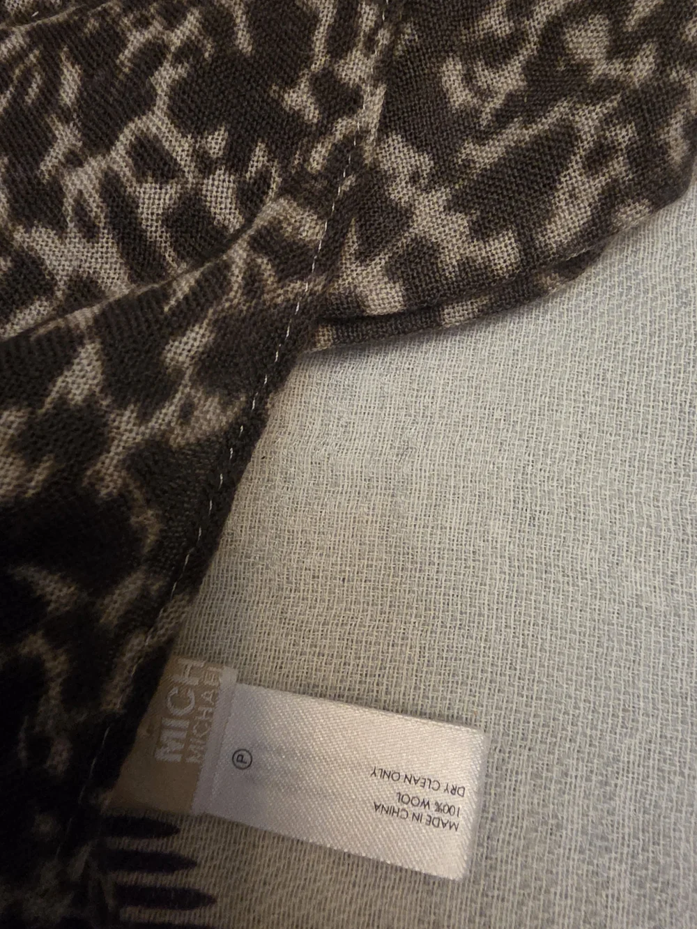 Michael Kors Brown Animal Print Scarf
